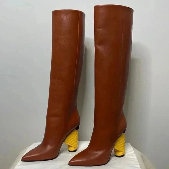Balenciaga Camel Knee Length Boots - Picture 2 of 9